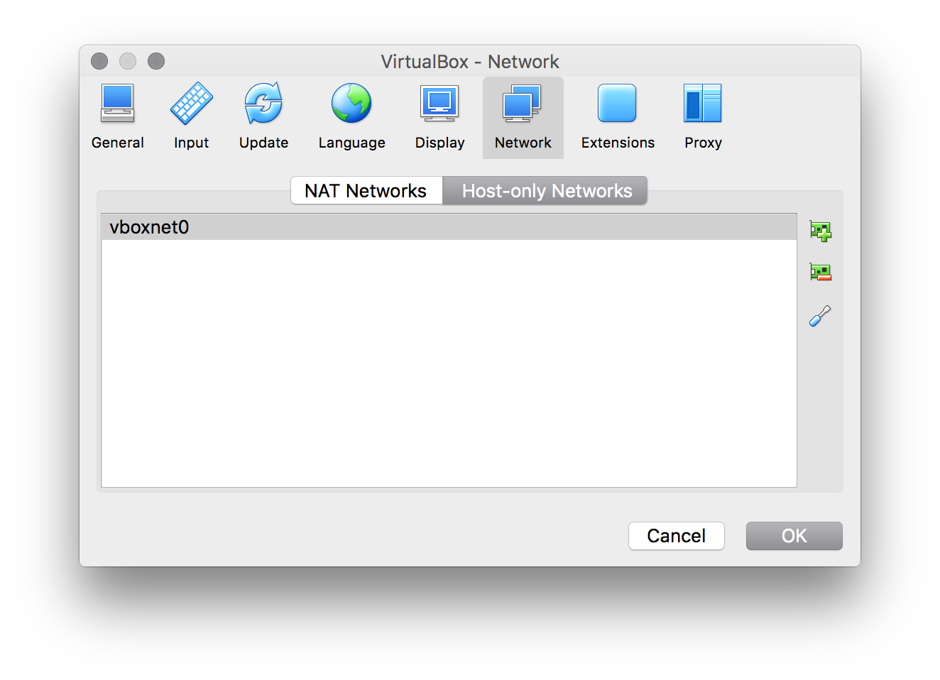 VirtualBox Network Preferences